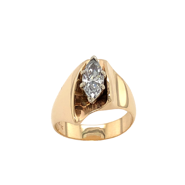 Gordon Aatlo Legacy Collection 14K Yellow Gold and Diamond Marquise Solitaire Ring