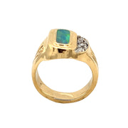 Gordon Aatlo Legacy Collection 14k Opal and Diamond Unisex Ring