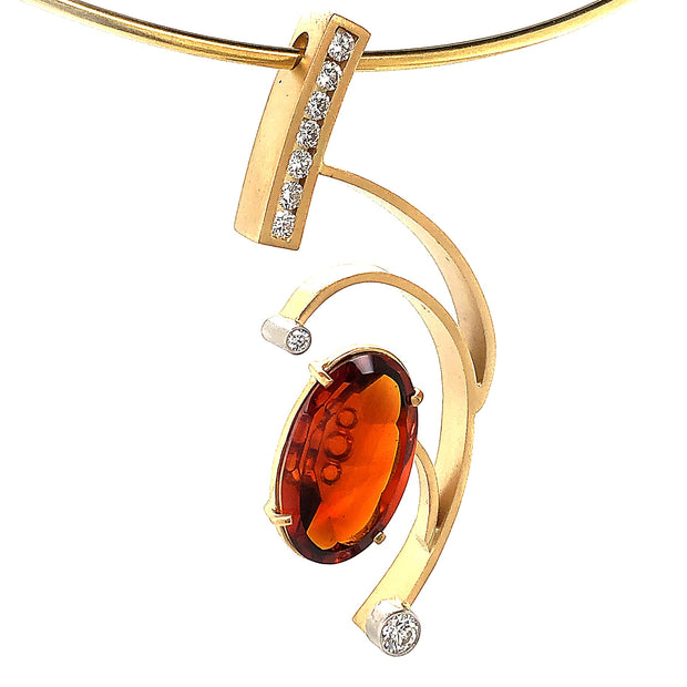 Gordon Aatlo Legacy Collection: 18KY, Platinum and Orange Topaz Pendant