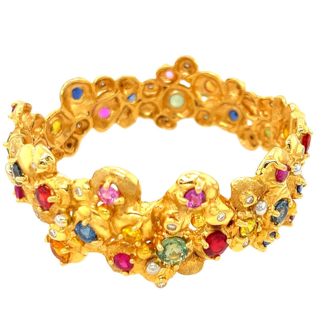 Gordon Aatlo Legacy Collection 18K Mixed Sapphire Freeform Bracelet