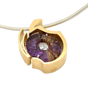 Gordon Aatlo Legacy Collection: 18K Yellow Gold Large Torus Cut Ametrine and Diamond Pendant