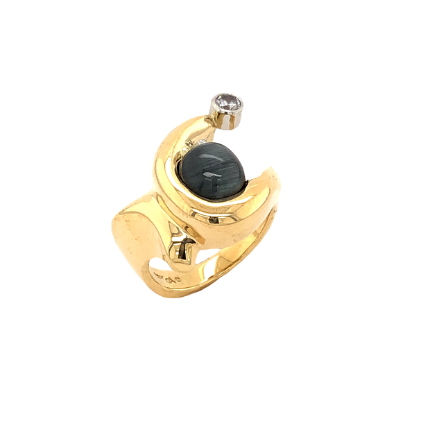 Gordon Aatlo Legacy Collection 18k Yellow Gold, Cat's Eye Chrysoberyl Ring