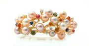 Gordon Aatlo Legacy Collection 18k Custom Freshwater Pearl and Sapphire Bracelet