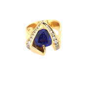 Gordon Aatlo Legacy Collection; 18k Trillion Cut Tanzanite  and Diamond Ring