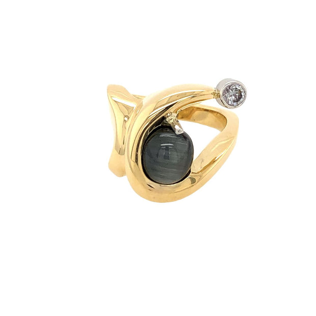 Gordon Aatlo 18k Yellow Gold, Cat's Eye Chrysoberyl Ring