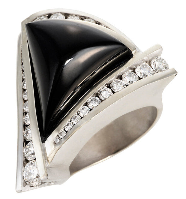 Gordon Aatlo Legacy Collection: Black Jade and Diamond Ring on