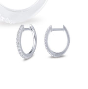 Lafonn White Oval Hoop Earrings