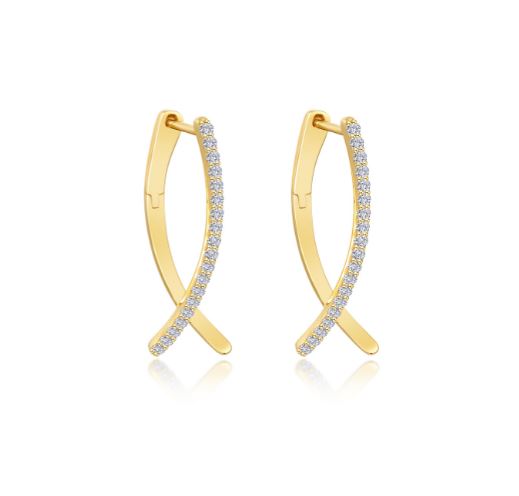 Lafonn Crossover Oval Hoop Earrings