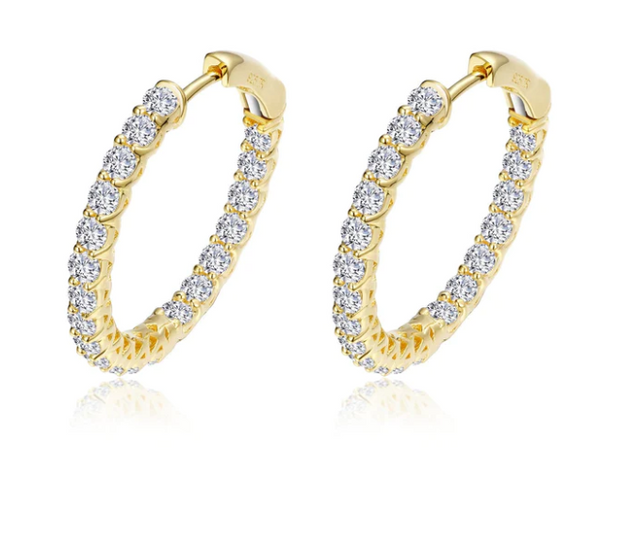 Lafonn Inside Out Gold Plated Hoop Earrings