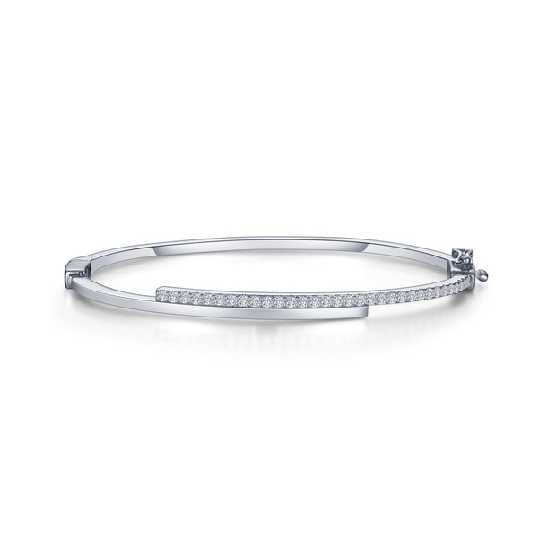 Lafonn Lassaire Diamond Bypass Hinged Bangle Bracelet