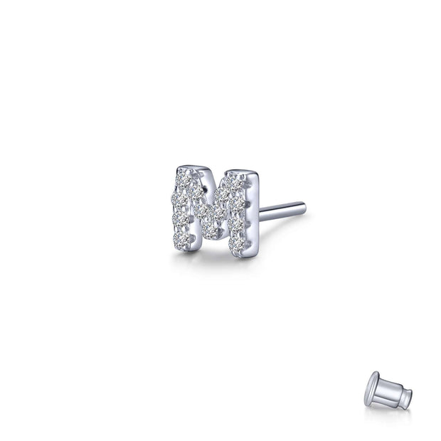 Lafonn Lassaire Diamond Single M Stud Earring