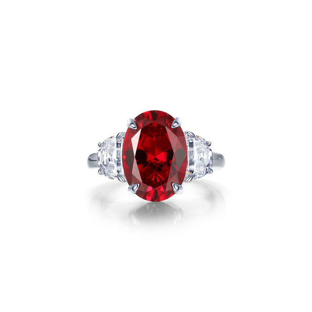 Lafonn Lassiare Diamond and Ruby Three Stone Ring