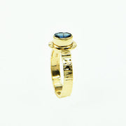 Michael Baksa 14K Gold Blue Ceylon Sapphire Ring