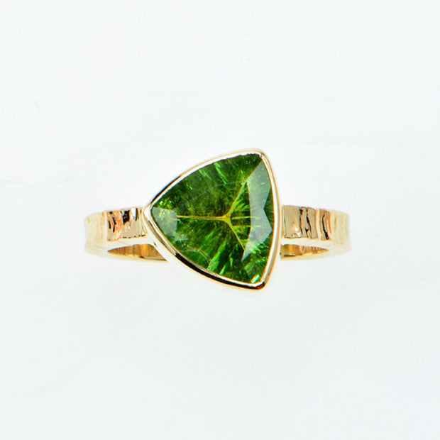 Michael Baksa 14K Gold Forest Green Tourmaline Ring