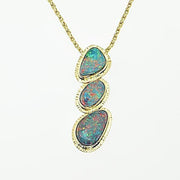 Michael Baksa 14K Gold Gem Grade Black Opal Doublet Pendant