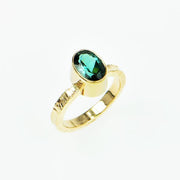 Michael Baksa 14K Gold Faceted Indicolite Tourmaline Ring