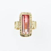 Michael Baksa 14K Gold Pink Bi-Color Tourmaline Ring