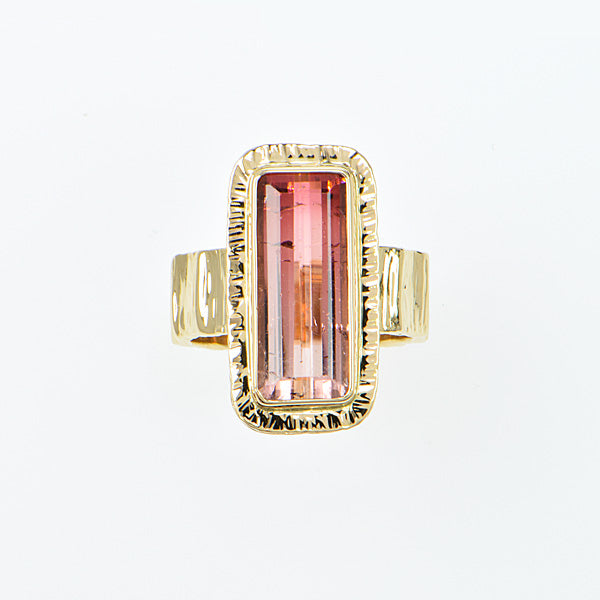 Michael Baksa 14K Gold Pink Bi-Color Tourmaline Ring