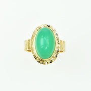 Michael Baksa 14k Gold Semi Black Gem Quality Opal Ring