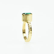 Michael Baksa 14K Gold Faceted Indicolite Tourmaline Ring