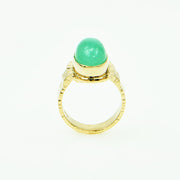 Michael Baksa 14k Gold Semi Black Gem Quality Opal Ring