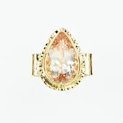 Michael Baksa 14k Pink Salmon Morganite Gemstone Ring