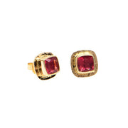 Michael Baksa 14k Yellow Gold Rubellite Earrings