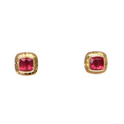 Michael Baksa 14k Yellow Gold Rubellite Earrings