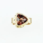 Michael Baksa Bi-Color Rubellite Tourmaline 14K Yellow Gold Ring
