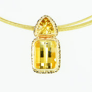 Michael Baksa Pixel Cut Straw Citrine14K Gold Pendant