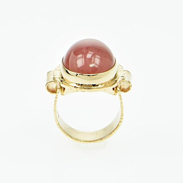 Michael Baksa Unique  Raspberry Sorbet Grossular Garnet 14K Gold Ring