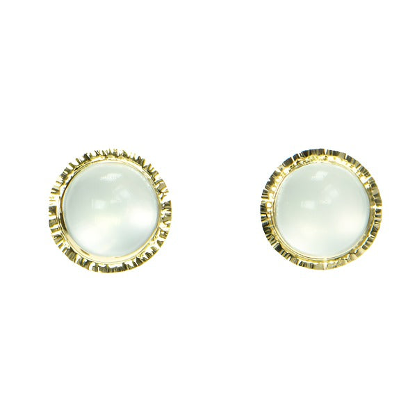 Michael Baksa Translucent Moonstone 14K Yellow Gold Earrings