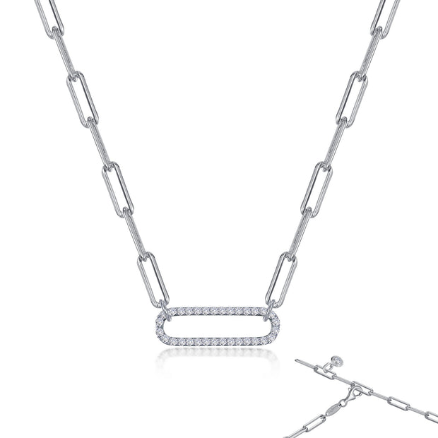 Lafonn Lassaire Diamond Paperclip Link 20 Inch Necklace