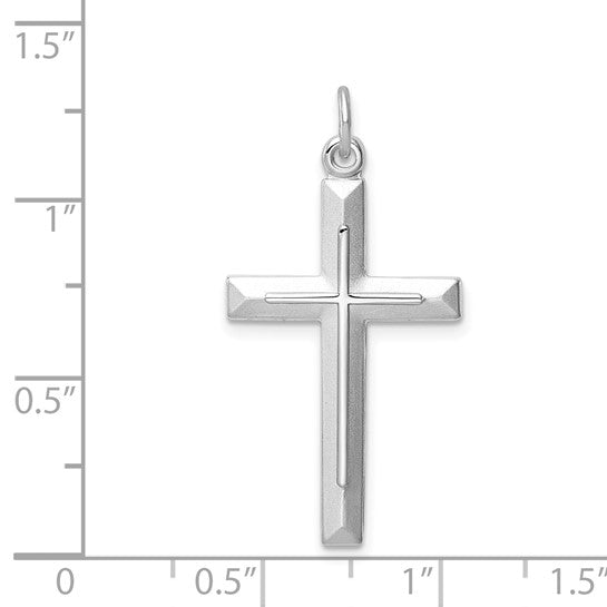 Sterling Silver Platinum Plated Cross Pendant