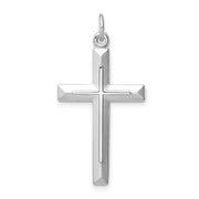 Sterling Silver Platinum Plated Cross Pendant