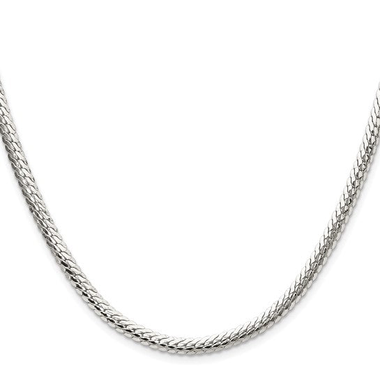 Sterling Silver Double Oval Flat Curb Chain