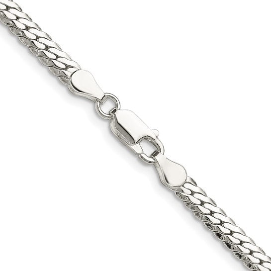 Sterling Silver Double Oval Flat Curb Chain