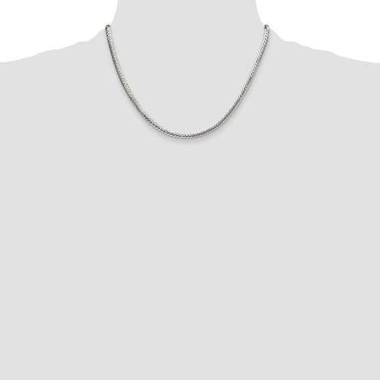 Sterling Silver Double Oval Flat Curb Chain