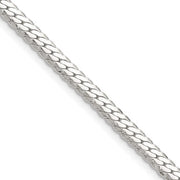 Sterling Silver Double Oval Flat Curb Chain