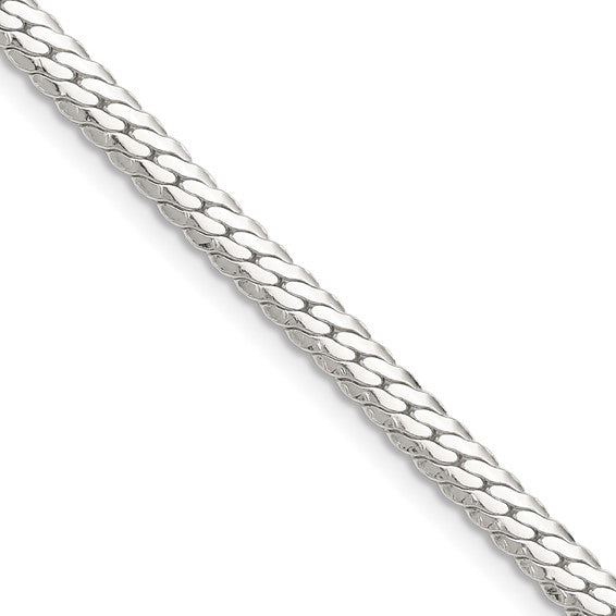 Sterling Silver Double Oval Flat Curb Chain