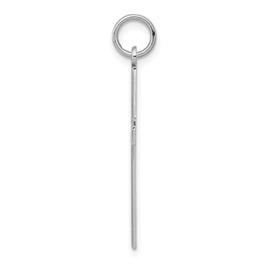 Sterling Silver Rhodium Plated Laser Designed Cross Pendant