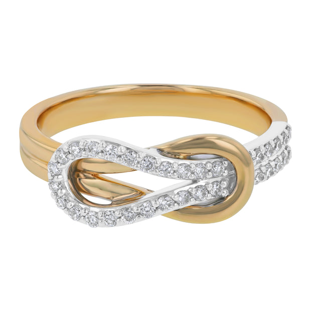 14K 2-Tone Double Infinity Band Ring