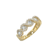 18K Yellow Gold 5-Stone Diamond Band Ring