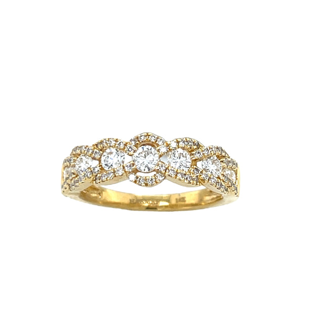 18K yellow Gold and Diamond Band Ring