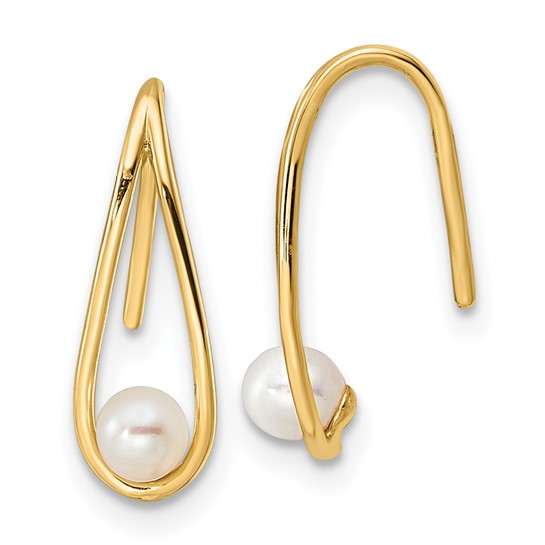 14k Freshwater Cultured Pearl Teardrop Earrings