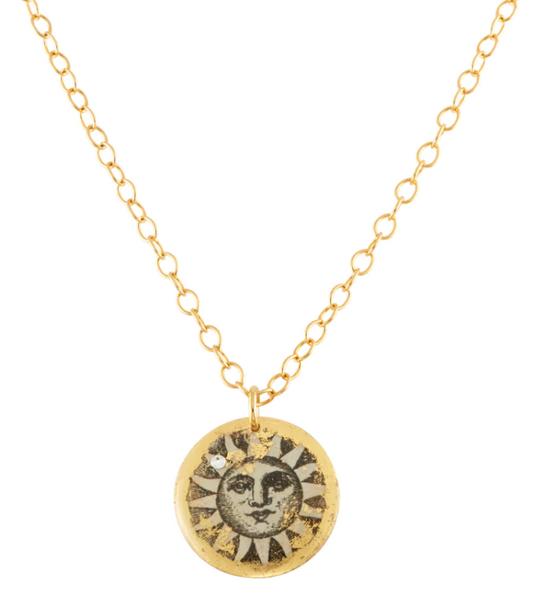 Evocateur Sun and Moon Double Sided Mini Necklace