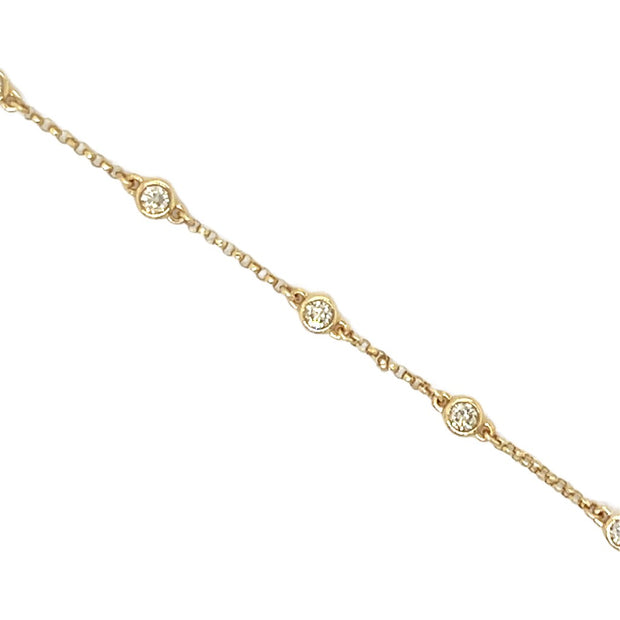 14KY 0.50ct Diamond Station Bracelet