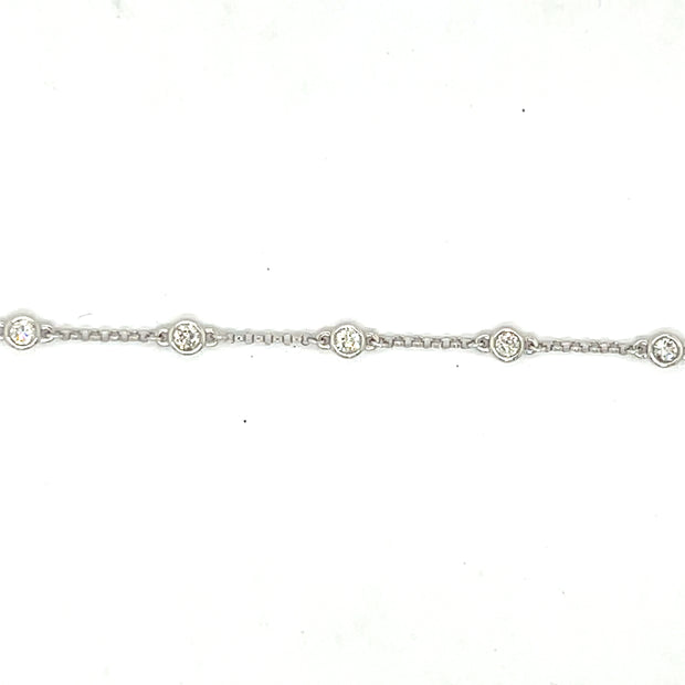 14KW Diamond Station Bracelet 0.50cttw
