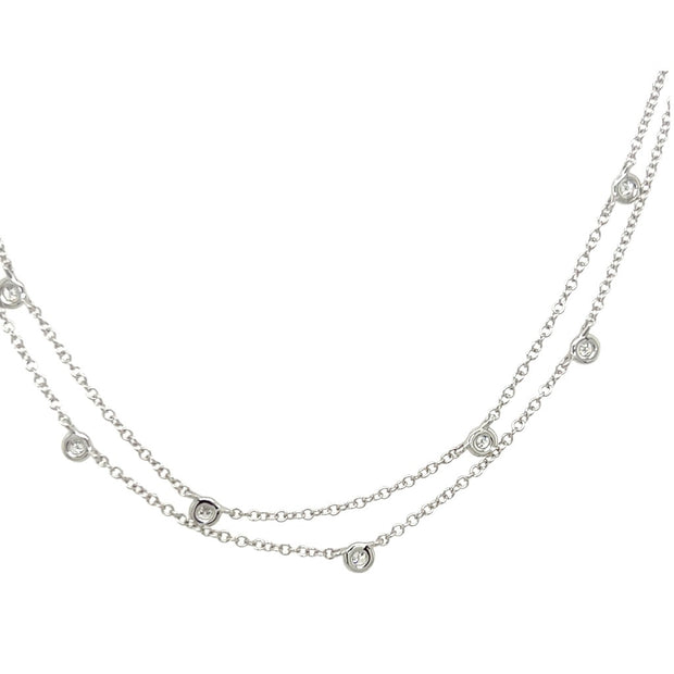 14KW Diamonds by the Yard Double Strand Necklace