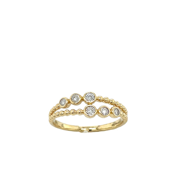 Natural Bezel Set 6-Stone Diamond Ring